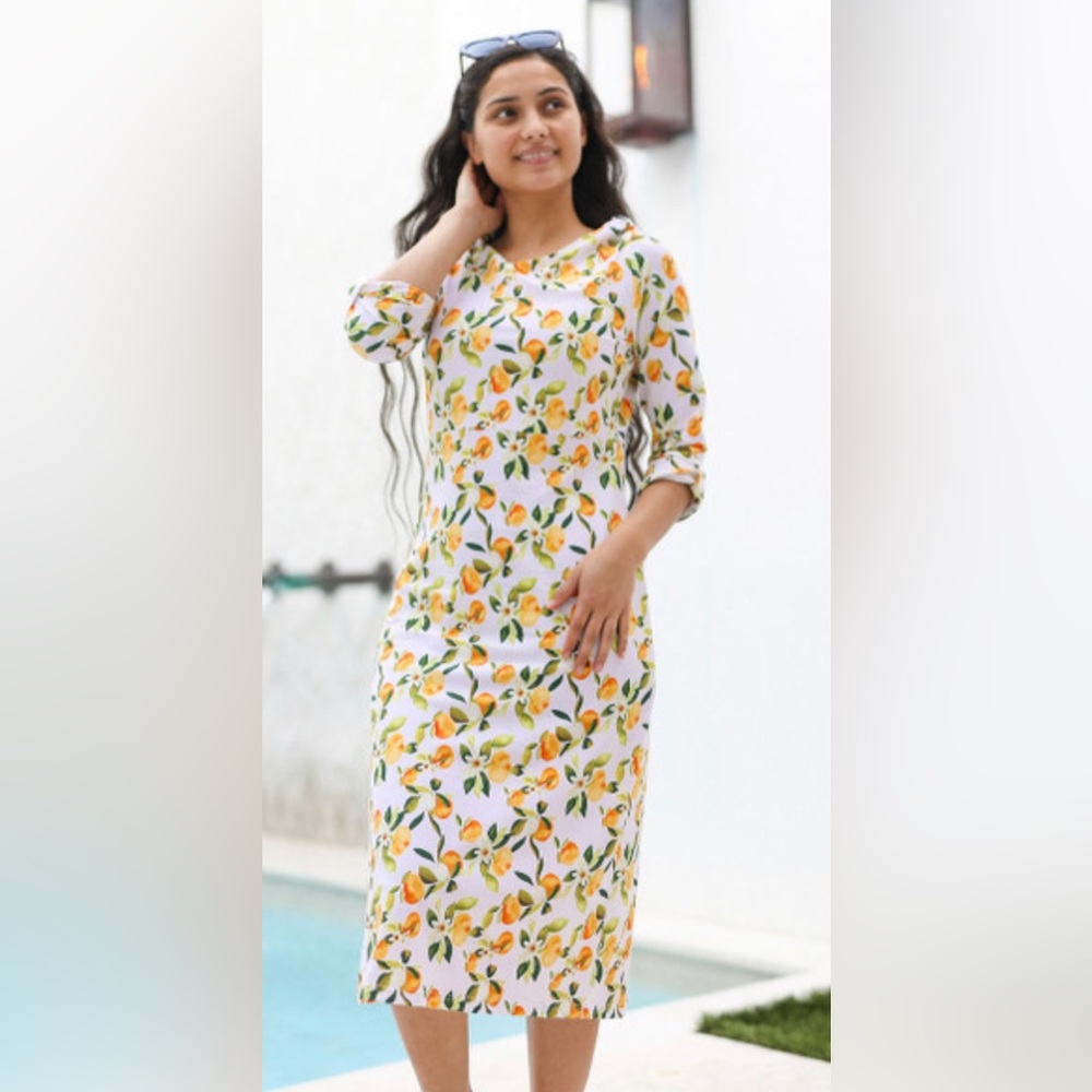 Dainty Jewels Swim Dress - Sz 4X - 3/4 length sleeve. Netting in lower half.